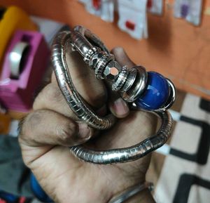 Oxidized Silver Coil Bracelet / Kada
