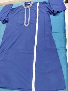 Men's Blue Embroidered Kurta