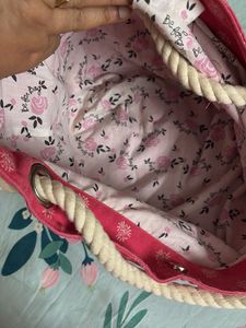 Pink Floral Hobo Bag
