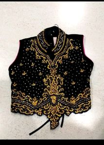 Elegant Blue &amp; Gold Embroidered Lehenga Choli