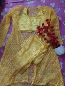 Yellow Lace Kurta Set