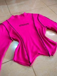 Y2K Pink Long Sleeve Top💓🌺👄🌷🦄🦩🍧🍭