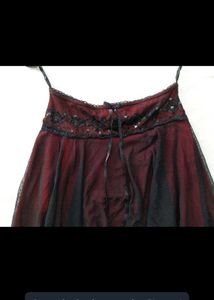 Crimson Sequin detail romantic gothic/grunge skirt
