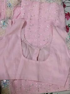 Stunning Pink Embellished Saree