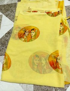 Radha Krishna Print saree