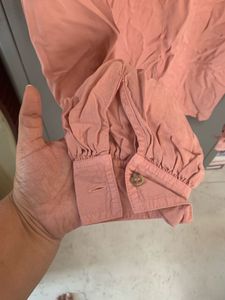 Topshop Pink Button-Up Shirt