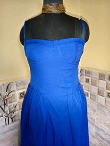 Elegant Royal Blue Midi Dress