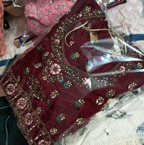Bridal Velvet Lehenga with stitched blouse 🤌