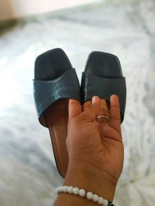 Blue Square-Toe Slides