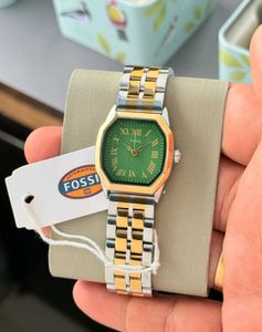 Fossil Two-Tone Green Dial Watch