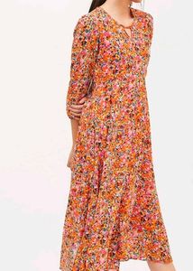 Vibrant Floral Print Midi Dress