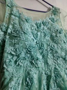 Beautiful Teal Embellished Gown