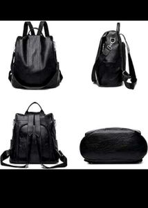 Black Leather Backpack