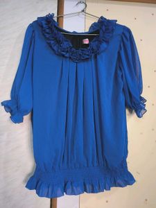 Beautiful Blue Ruffled Top 🔷