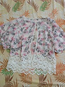 White Tank Top with Floral Kimono