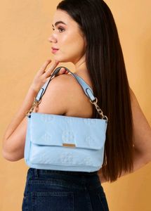 Caprese New Stylish Blue Embossed Shoulder Bag