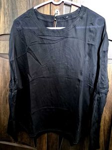 Elegant Black Embellished Top