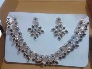 Rose Gold Plated Jewellery Black Set