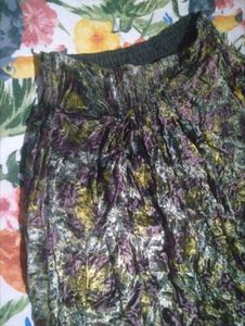 Boho Floral Print Midi Skirt