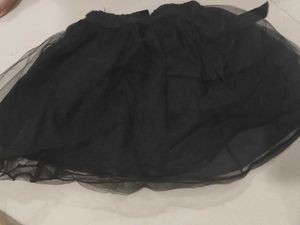Black Tulle Skirt with White Lace