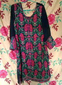 Embroidered Black Kurta