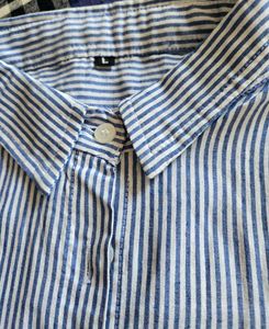 Classic Blue and White Striped Shirt