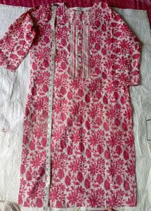 Pink Floral Kurta Set