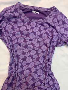 Purple Floral Print Top