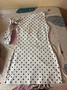 Polka Dot Mini Dress with Bow Detail