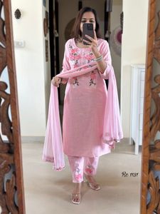 Pink Embroidered Kurta Set