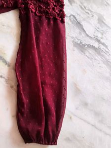 Maroon Off solder crop top💗