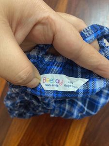 Blue Plaid Pinafore Dress