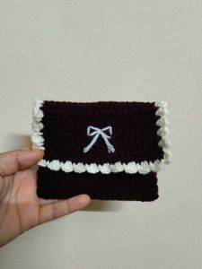 Handmade Crochet Clutch with Bow Detail