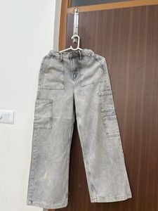 Grey Wash Cargo Jeans