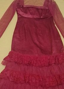 Elegant Pink Tiered Tulle Dress