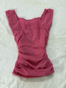 Pink Ruched Detail Top