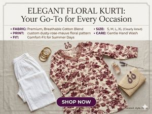 Elegant Floral Cotton Kurta