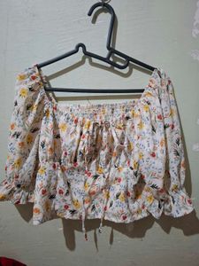 Chic Floral Print Off-Shoulder Top