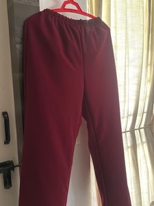 Maroon Wide Leg Pants
