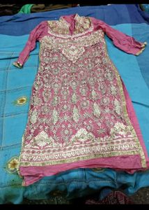 pink embroidery kurta with payajami