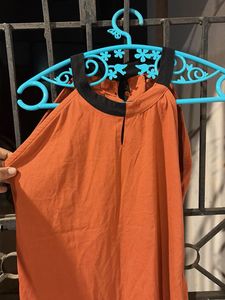 Casual Orange Sleeveless Dress