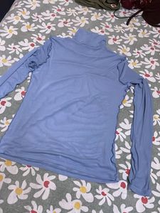 Light Blue Turtleneck Top