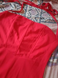 NEWME Halter Neck Corset Midi Dress