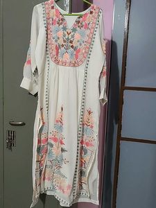 Embroidered White Kurta