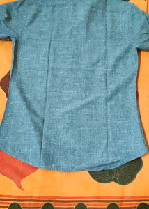 Men's Grey Textured Button-Up Shirt