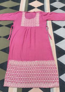Pink Embroidered Kurta