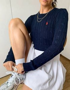RALPH LAUREN Men's Navy Cable Knit Sweater