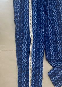 Girls Blue Floral Kurta Set (9-11) clearing