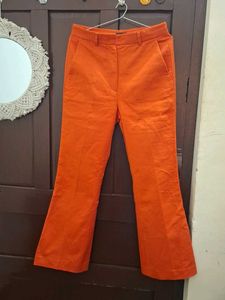 Bright Orange Flared Trousers