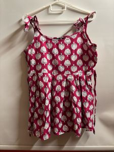 Stylish Pink Printed Cotton Kurti
